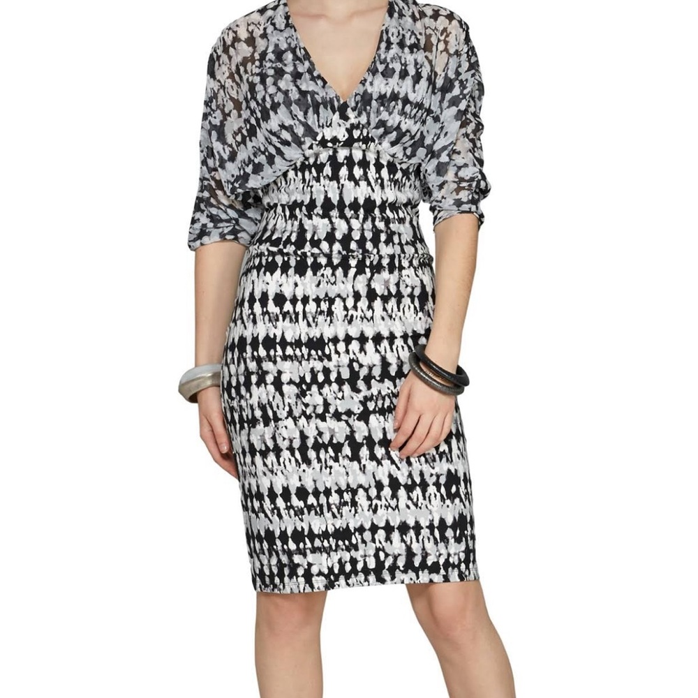 NWT Studio Badgley Mischka Black Grey Dress 4